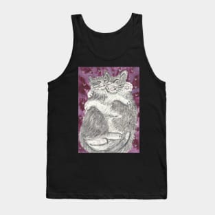 Gray cat snuggles Tank Top